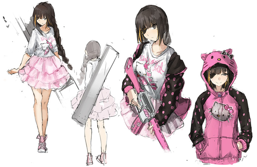 m16a1 and hello kitty (girls' frontline and 2 more) drawn by unitsu