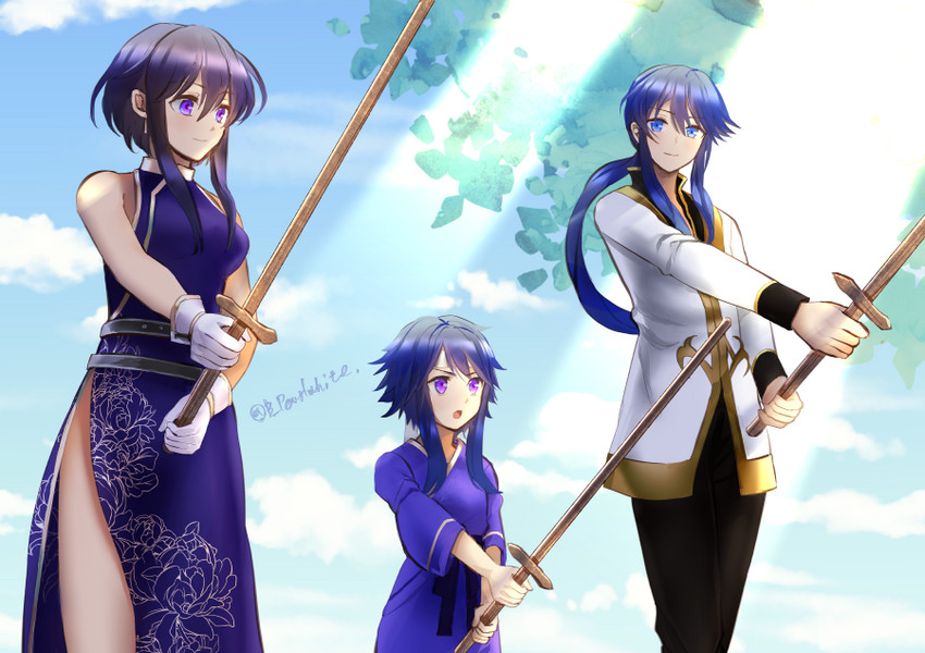 seliph, larcei, and selia (fire emblem and 1 more) drawn by shoochiku_bai