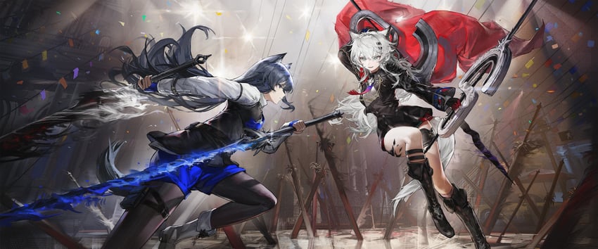 texas, lappland, texas the omertosa, and lappland the decadenza (arknights) drawn by kulianrentizhong