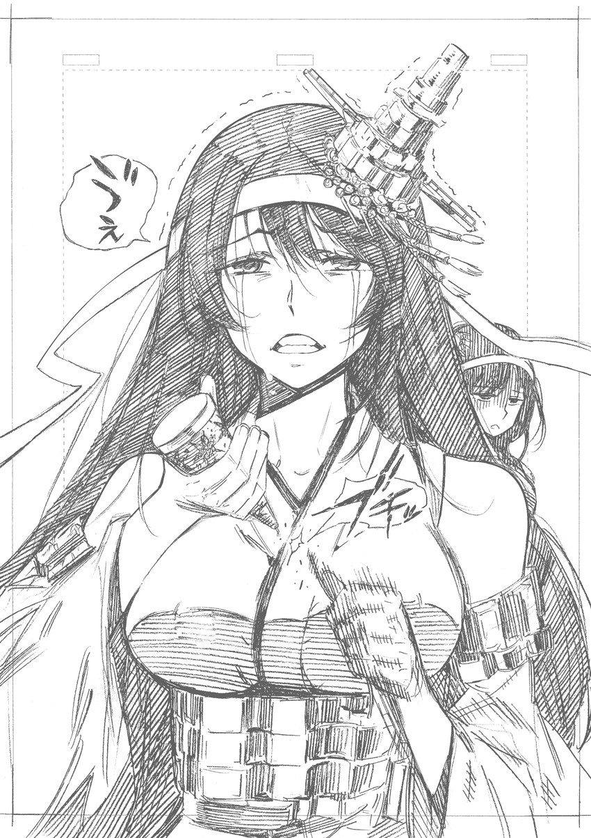 yamashiro, fusou, yamashiro kai ni, and fusou kai ni (kantai collection) drawn by kojima_takeshi