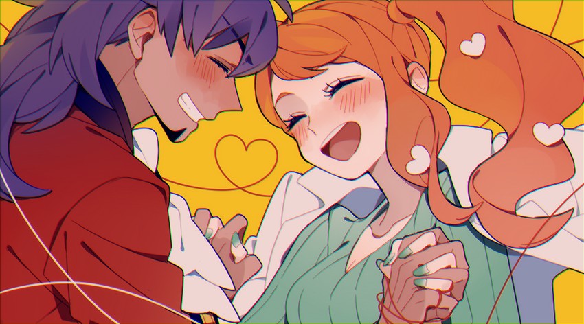 leon and sonia (pokemon and 1 more) drawn by saku_anna