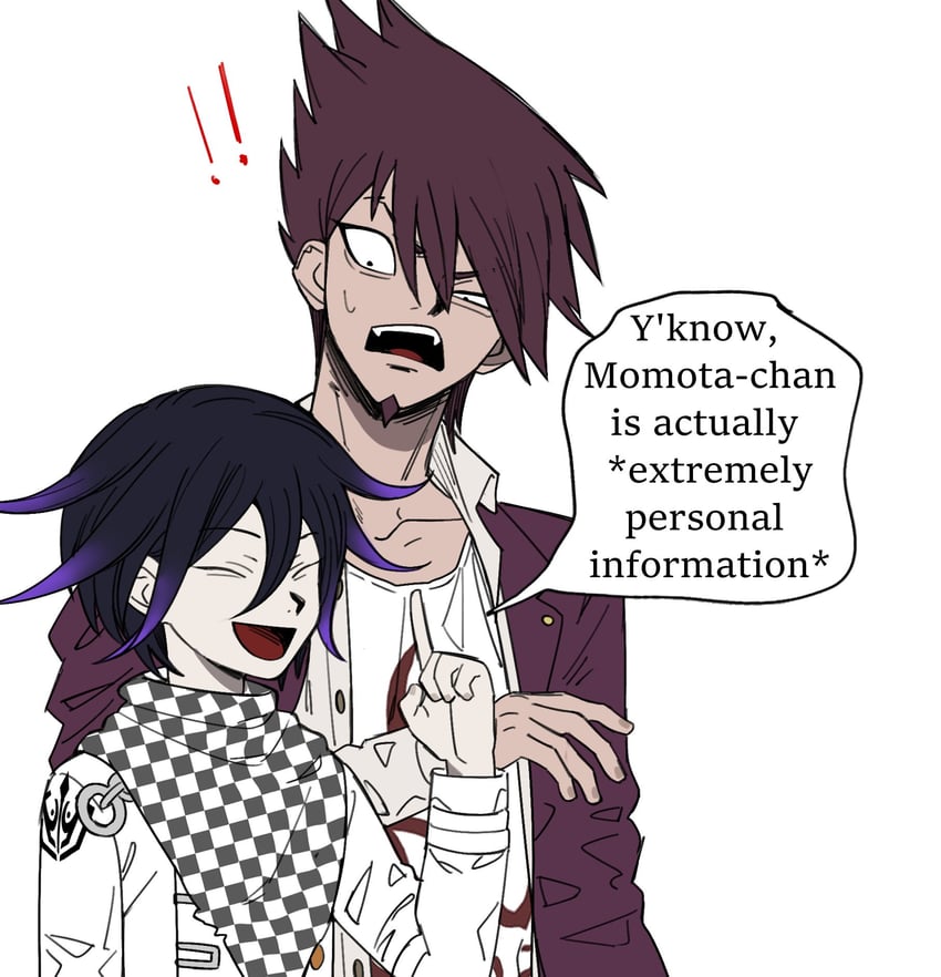 oma kokichi and momota kaito (danganronpa and 1 more) drawn by miri_(bossu_osu)