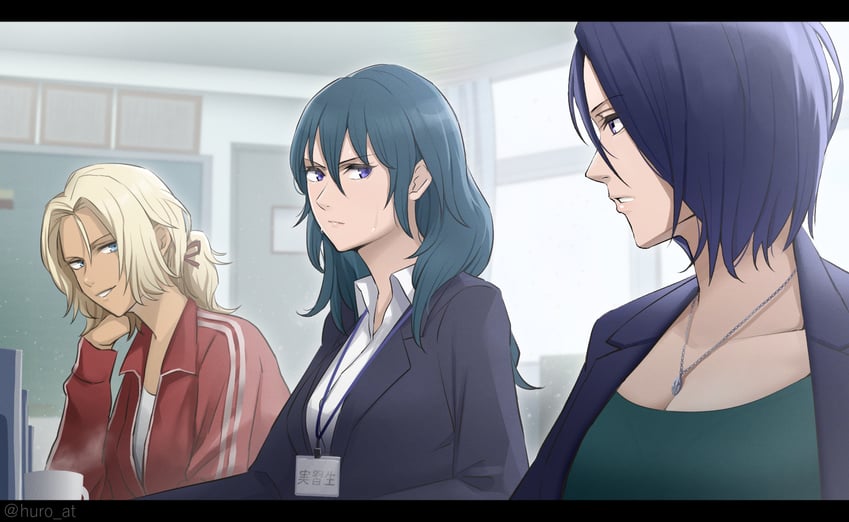 female byleth, shamir nevrand, and catherine (fire emblem and 1 more) drawn by furo_atsushi
