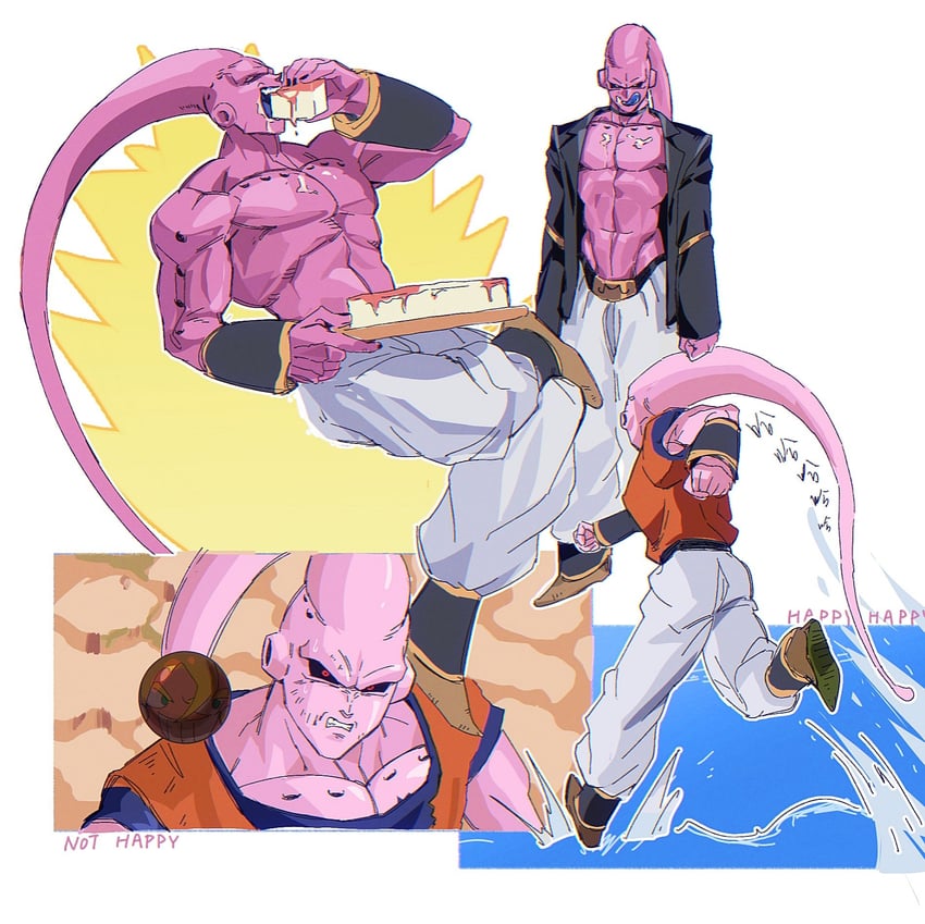 vegetto, majin buu, and super buu (dragon ball and 1 more) drawn by pipibobof1