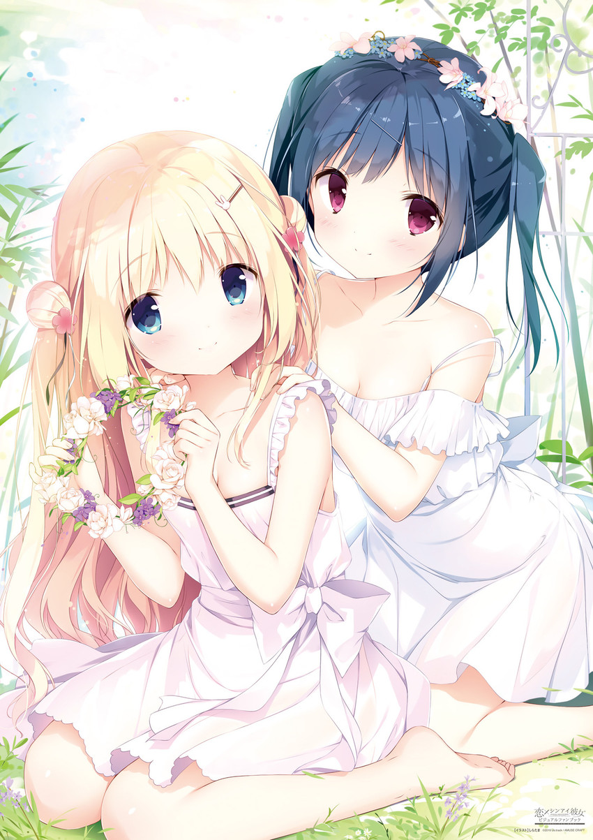 komari yui and kunimi nako (koi kakeru shin-ai kanojo) drawn by shiratama_(shiratamaco)