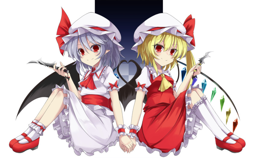 remilia scarlet and flandre scarlet (touhou) drawn by akisome_hatsuka