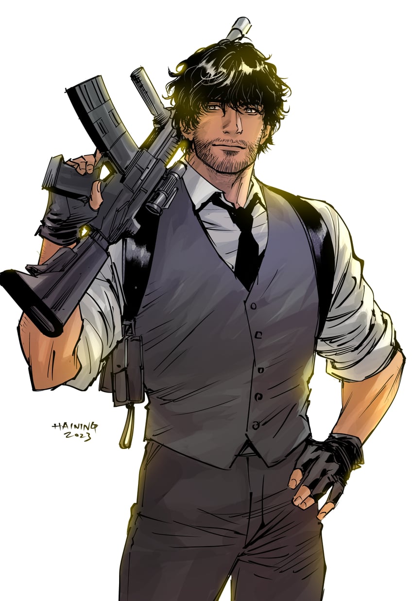 carlos oliveira (resident evil and 2 more) drawn by haining