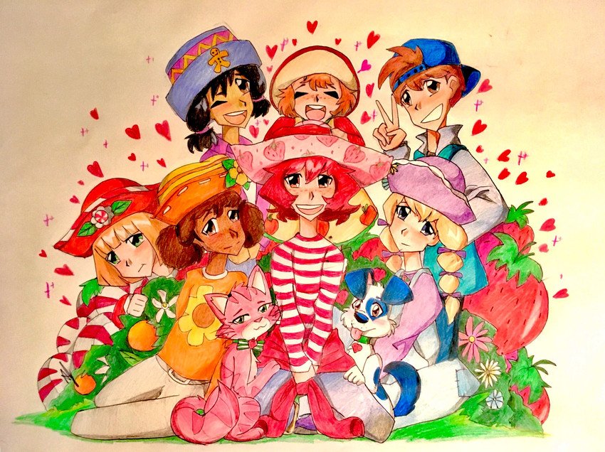 strawberry shortcake, orange blossom, custard, peppermint fizz, angel cake, and 4 more (strawberry shortcake) drawn by artfrog75