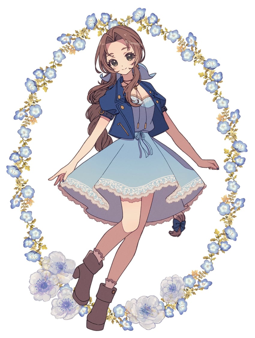 aerith gainsborough (final fantasy and 3 more) drawn by sana_(sanaa653)