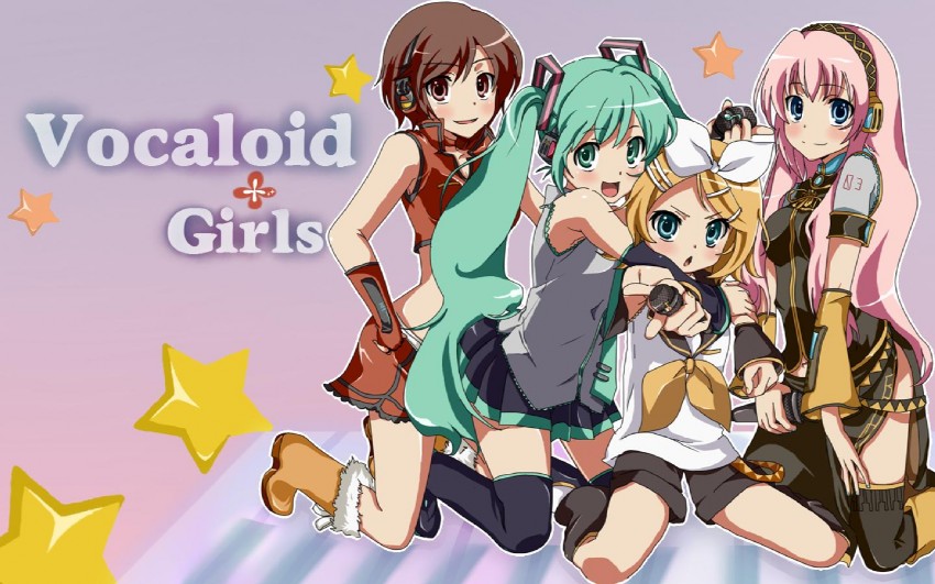 hatsune miku, kagamine rin, megurine luka, meiko, and sakine meiko (vocaloid)