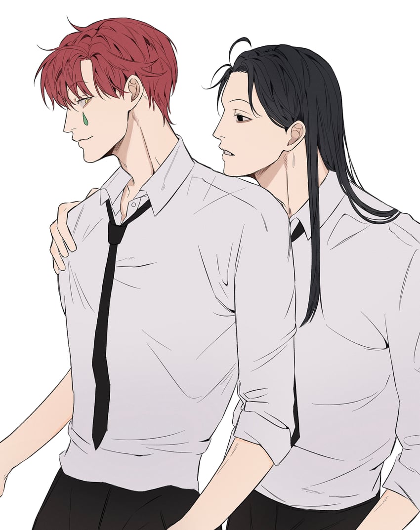 hisoka morow and illumi zoldyck (hunter x hunter) drawn by uno_0a