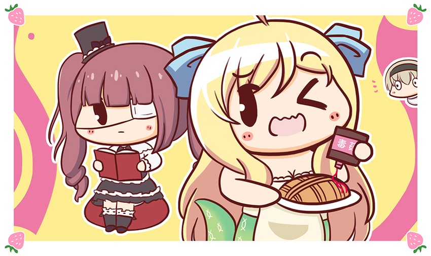 jashin-chan, hanazono yurine, and pekora (jashin-chan dropkick) drawn by lieyan_huangzi