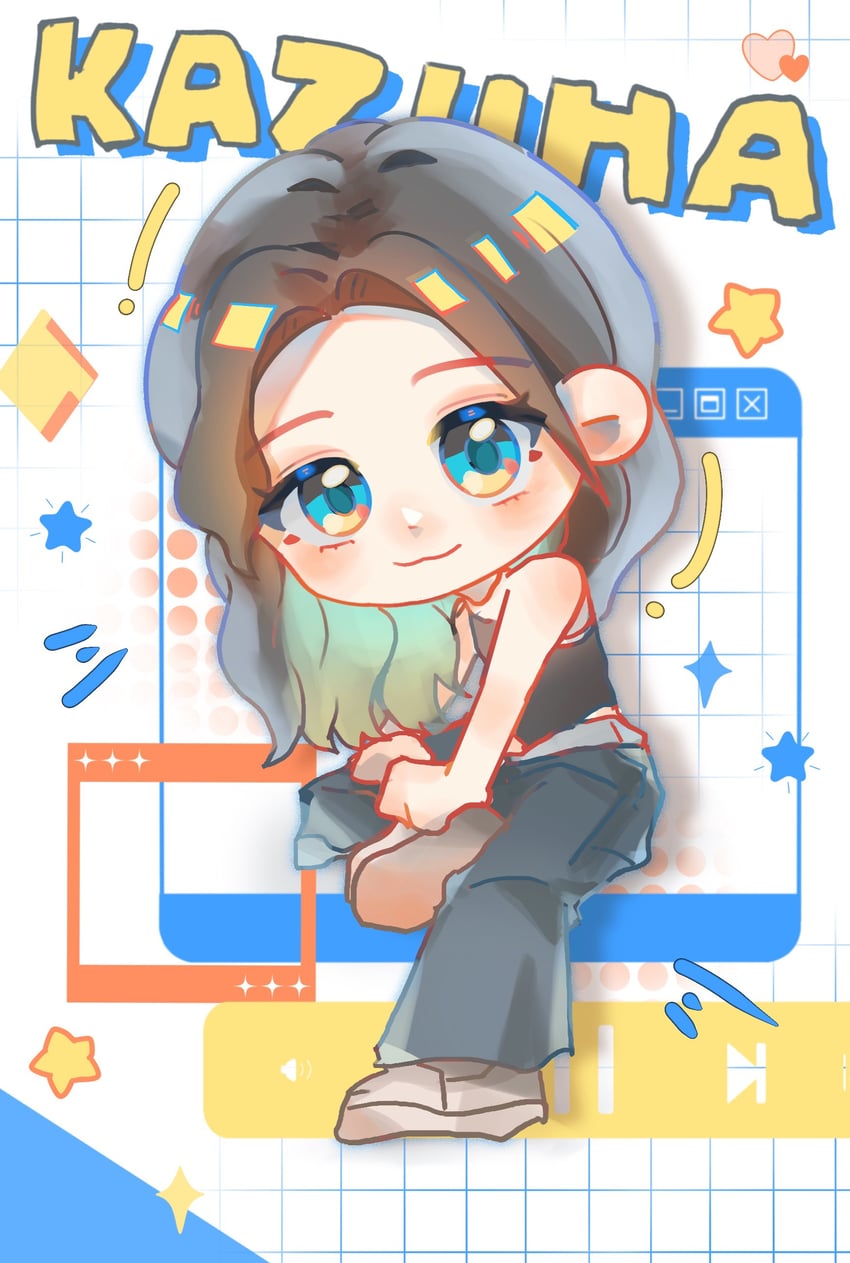 nakamura kazuha (real life and 1 more) drawn by gaga_(ishi0)