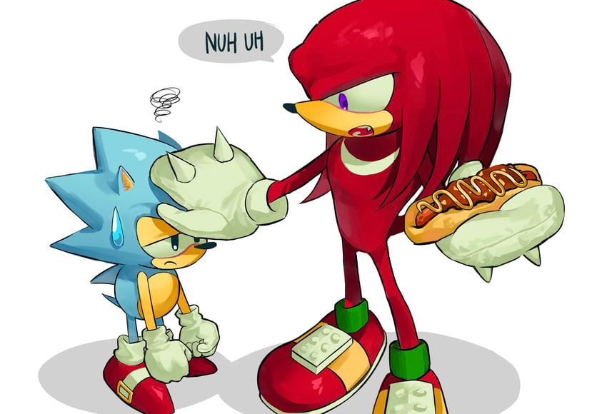sonic the hedgehog, knuckles the echidna, and classic sonic (sonic) drawn by chaixuxu_0705
