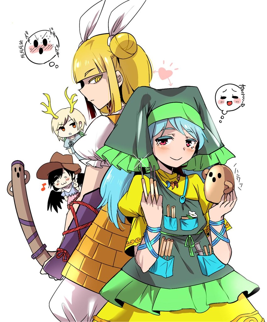 kicchou yachie, kurokoma saki, haniyasushin keiki, and joutouguu mayumi (touhou) drawn by tannkobuiwa