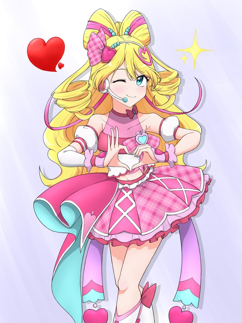 sakura uta and cure idol (precure and 1 more) drawn by user_xydy7887