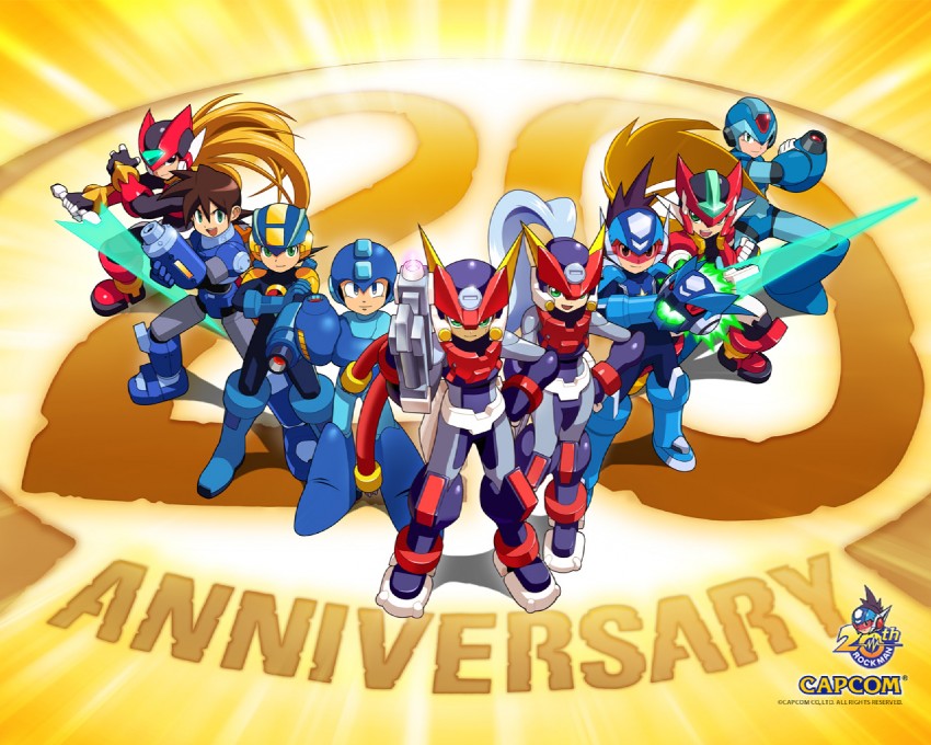 zero, x, mega man, zero(z), megaman.exe, and 9 more (mega man and 7 more) drawn by mita_chisato