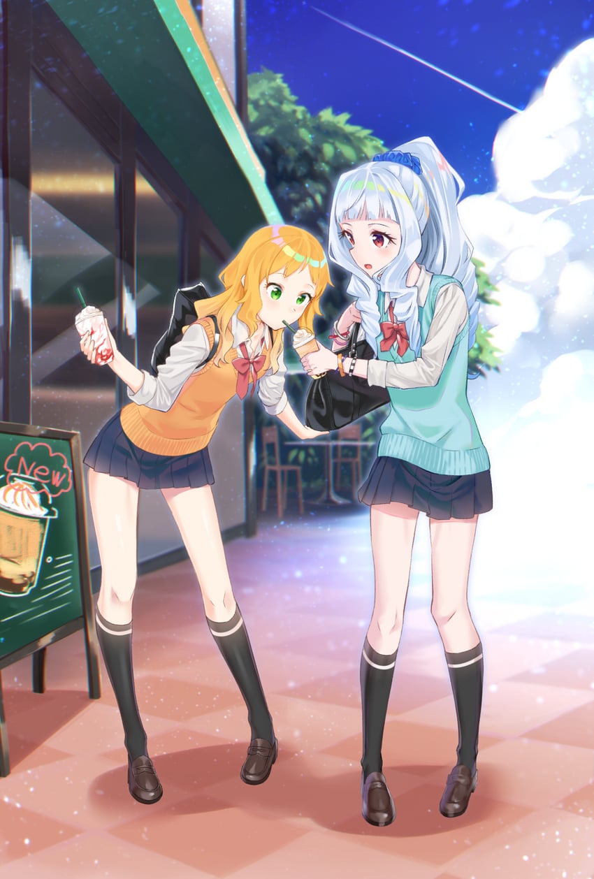 shirogane lily and nikaido yuzu (aikatsu! and 1 more) drawn by matyata