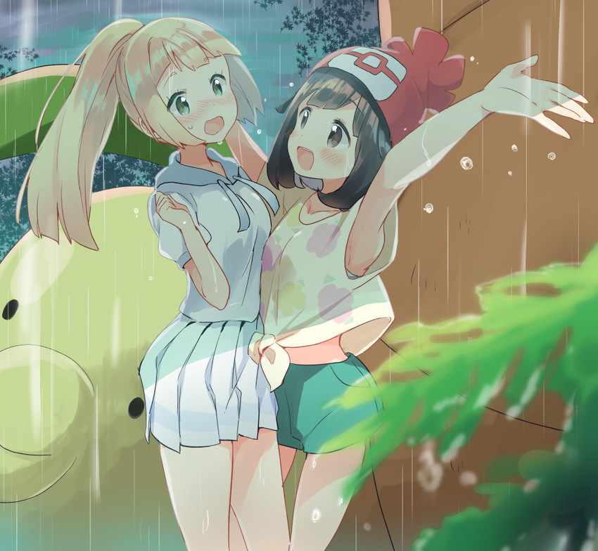 lillie, selene, and alolan exeggutor (pokemon and 1 more) drawn by tachi_(gutsutoma)