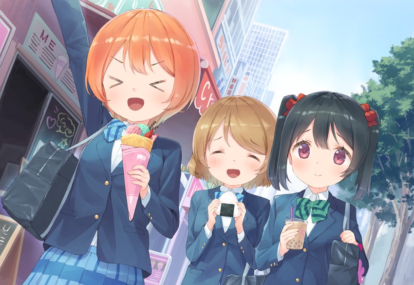 yazawa nico, hoshizora rin, and koizumi hanayo (love live! and 1 more) drawn by eichisu