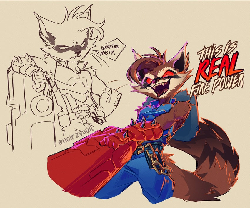rocket raccoon (marvel and 2 more) drawn by noirzvault