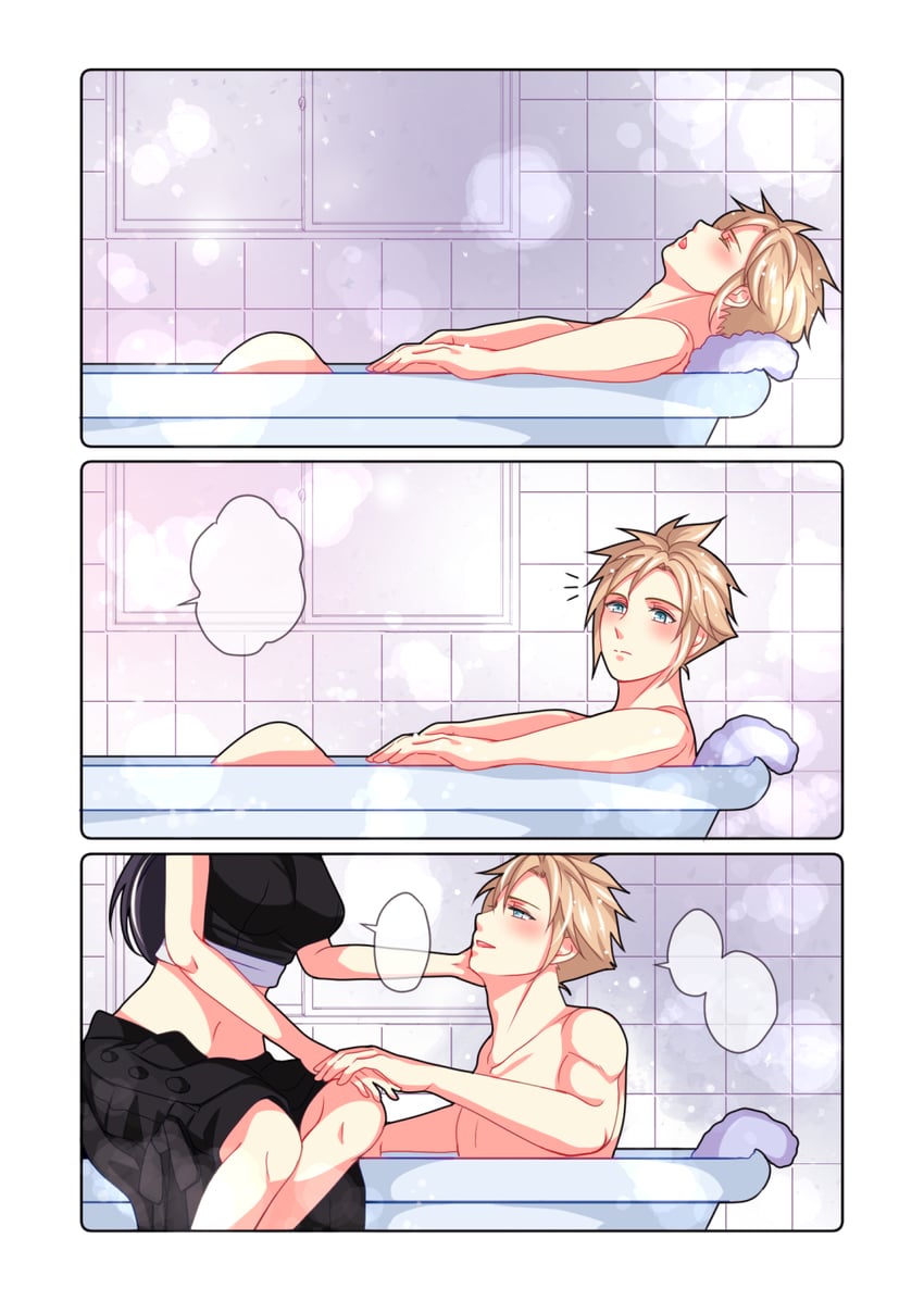 tifa lockhart and cloud strife (final fantasy and 2 more) drawn by babigonice