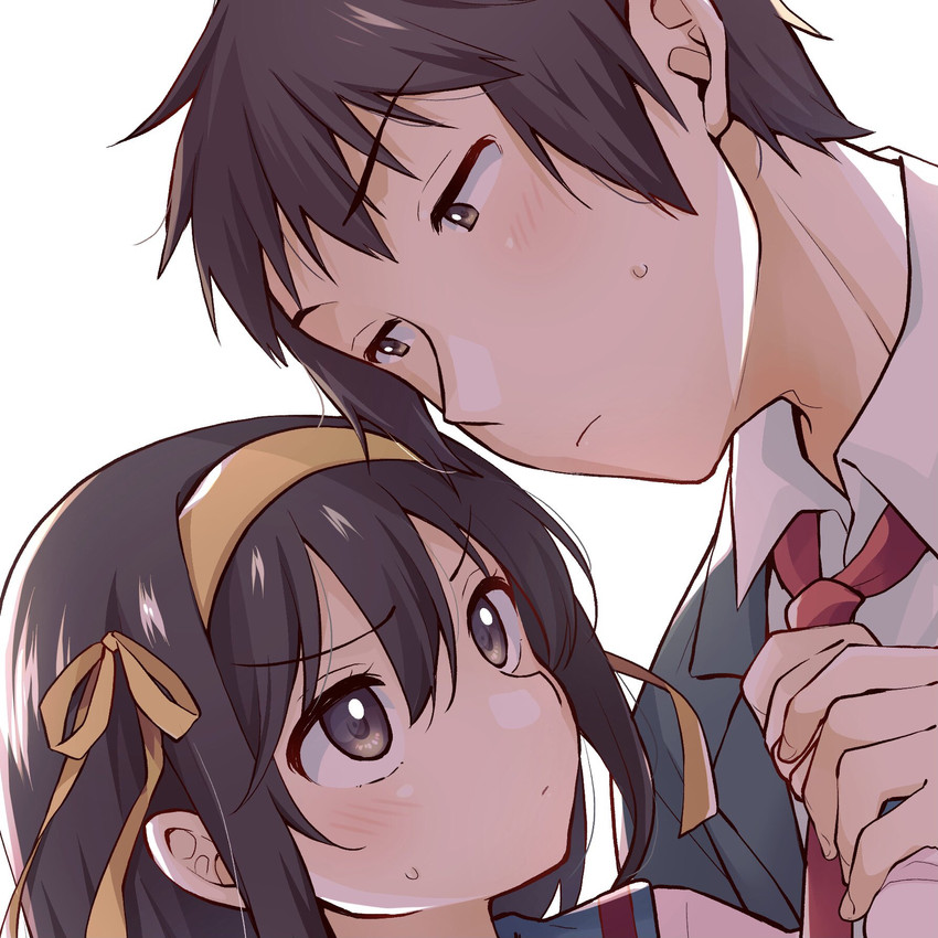 suzumiya haruhi and kyon (suzumiya haruhi no yuuutsu) drawn by taiki_(6240taiki)
