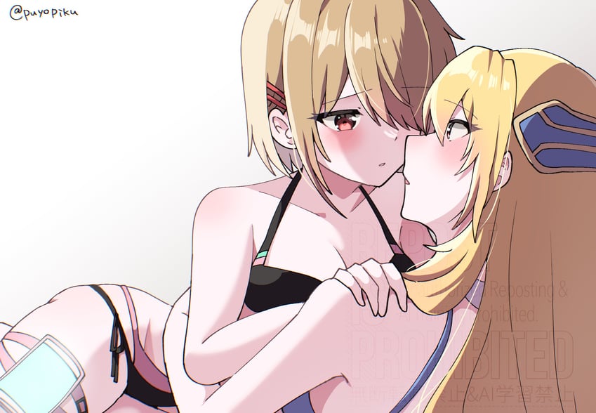 kayamori ruka and shirakawa yuina (heaven burns red) drawn by puyopiku