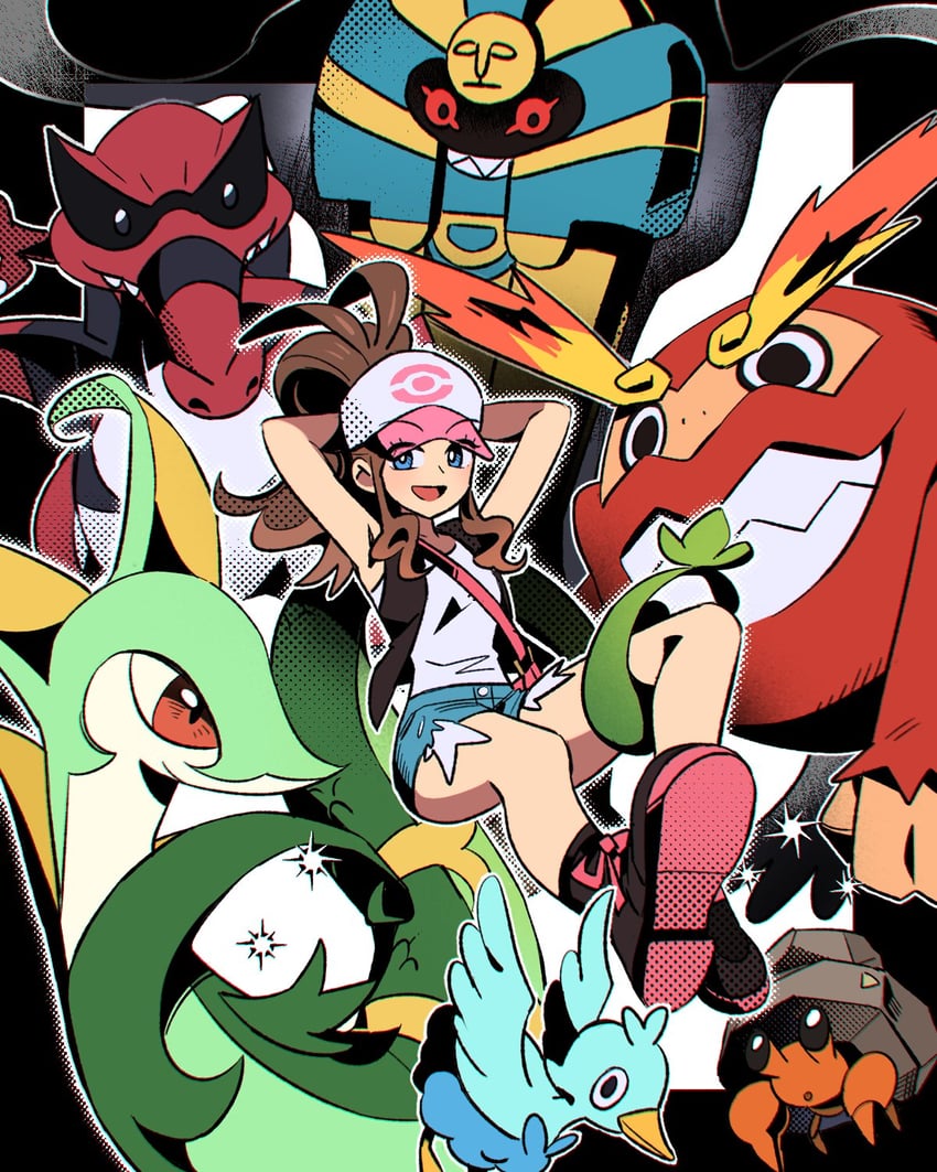 hilda, serperior, cofagrigus, ducklett, darmanitan, and 2 more (pokemon and 1 more) drawn by 1brad