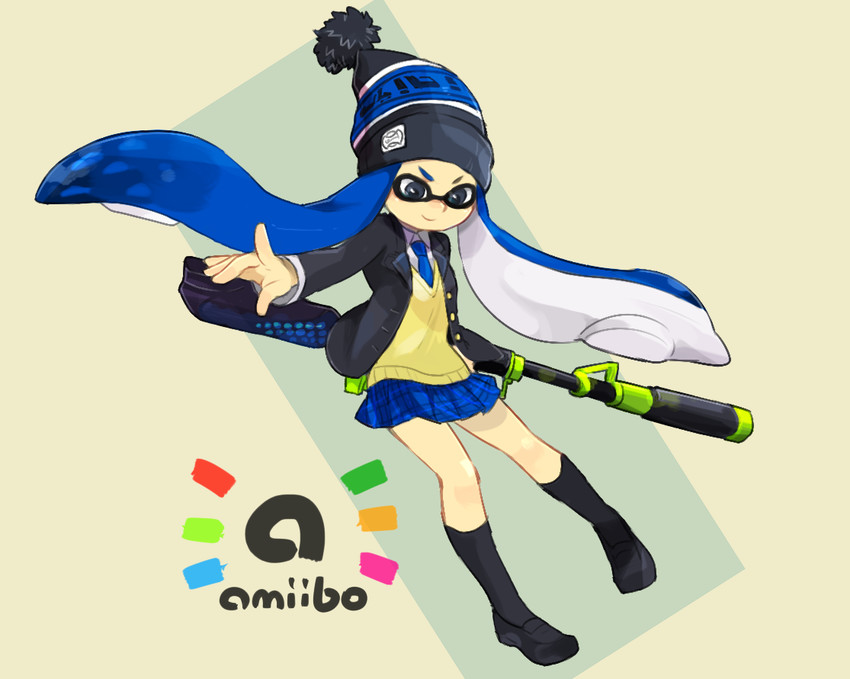 inkling player character and inkling girl (splatoon and 1 more) drawn by tomkrs