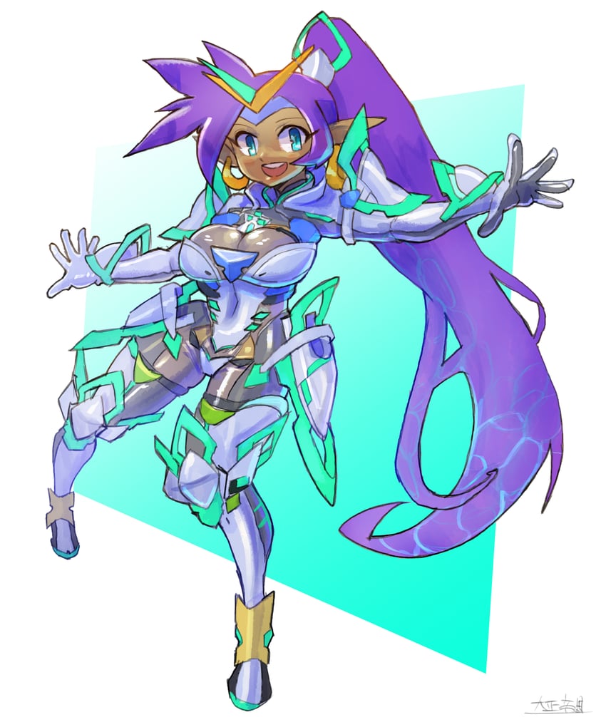 shantae and pneuma (xenoblade chronicles and 2 more) drawn by oomasa_teikoku