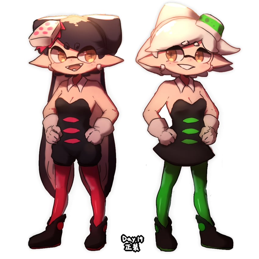 callie and marie (splatoon and 1 more) drawn by wuju59