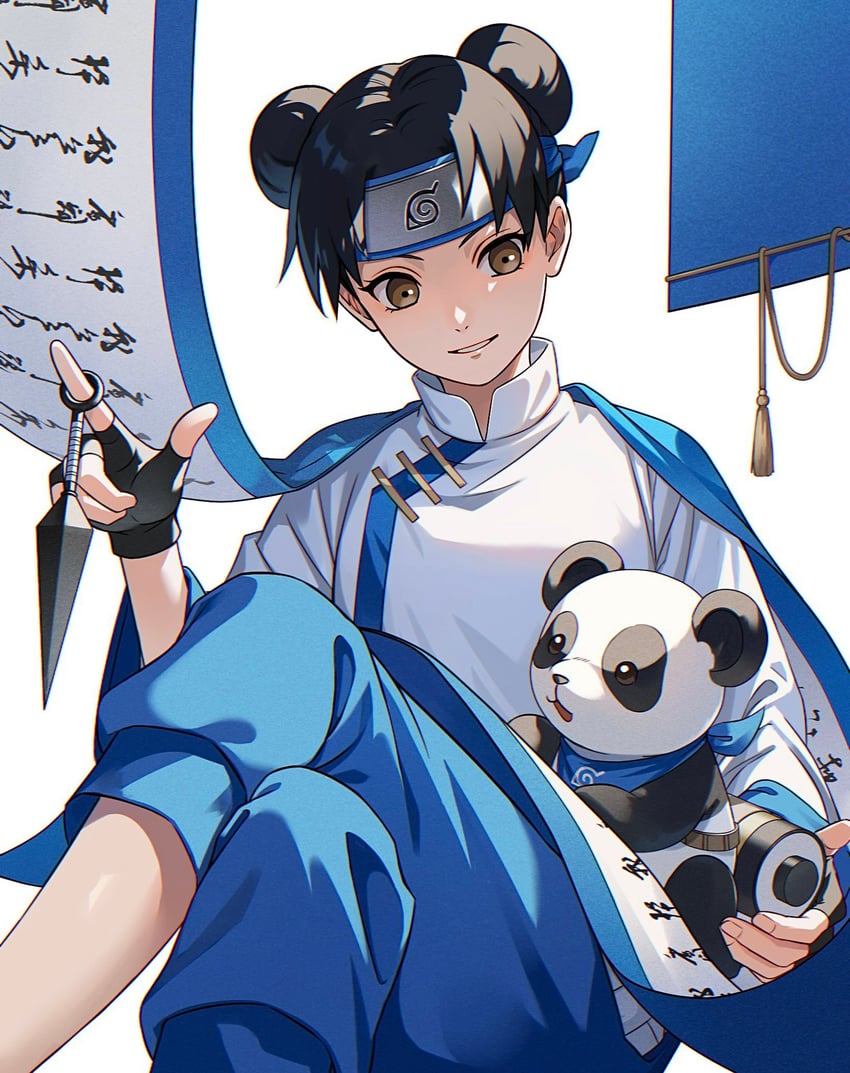 tenten (naruto and 1 more) drawn by usao_(313131)