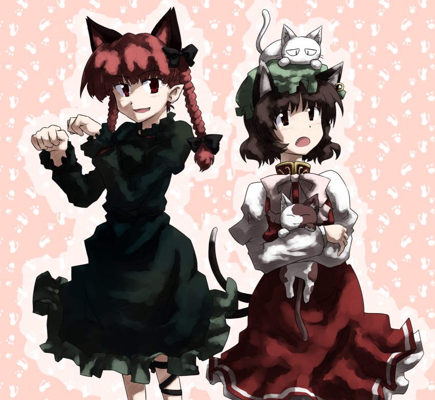 kaenbyou rin, chen, sokrates, and yin yang orb (touhou) drawn by sakuragi_rian