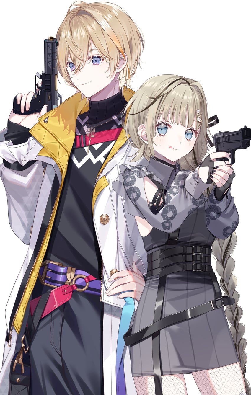 hanabusa lisa and fura kanato (nijisanji and 1 more) drawn by misumi_(macaroni)