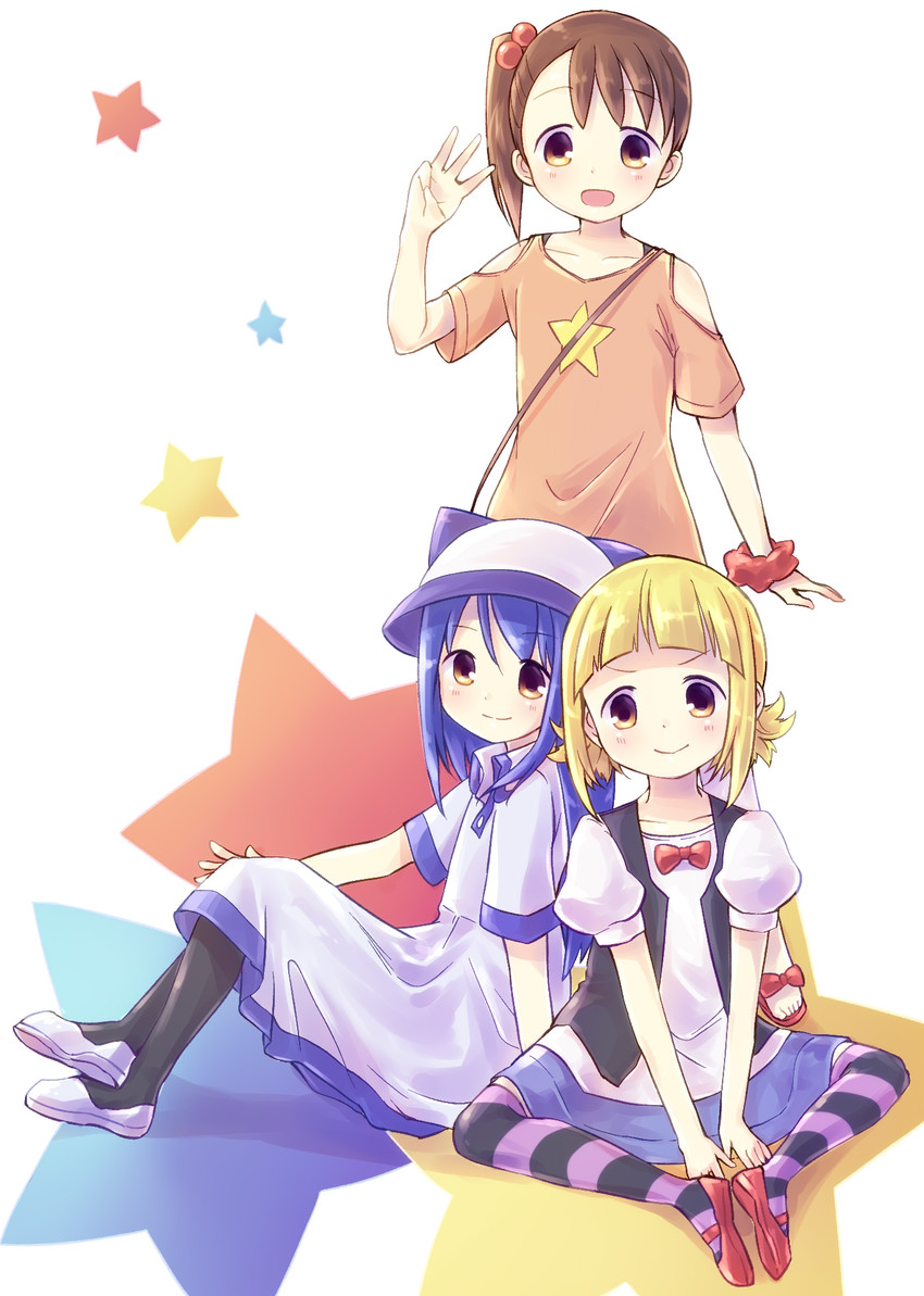 aoyama kotoha, kise saki, and akamatsu yui (mitsuboshi colors) drawn by nyaa_(nnekoron)