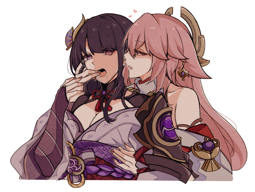 raiden shogun and yae miko (genshin impact) drawn by cheschorv