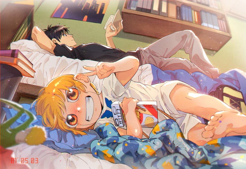 gash bell and takamine kiyomaro (konjiki no gash!!) drawn by t_k_g