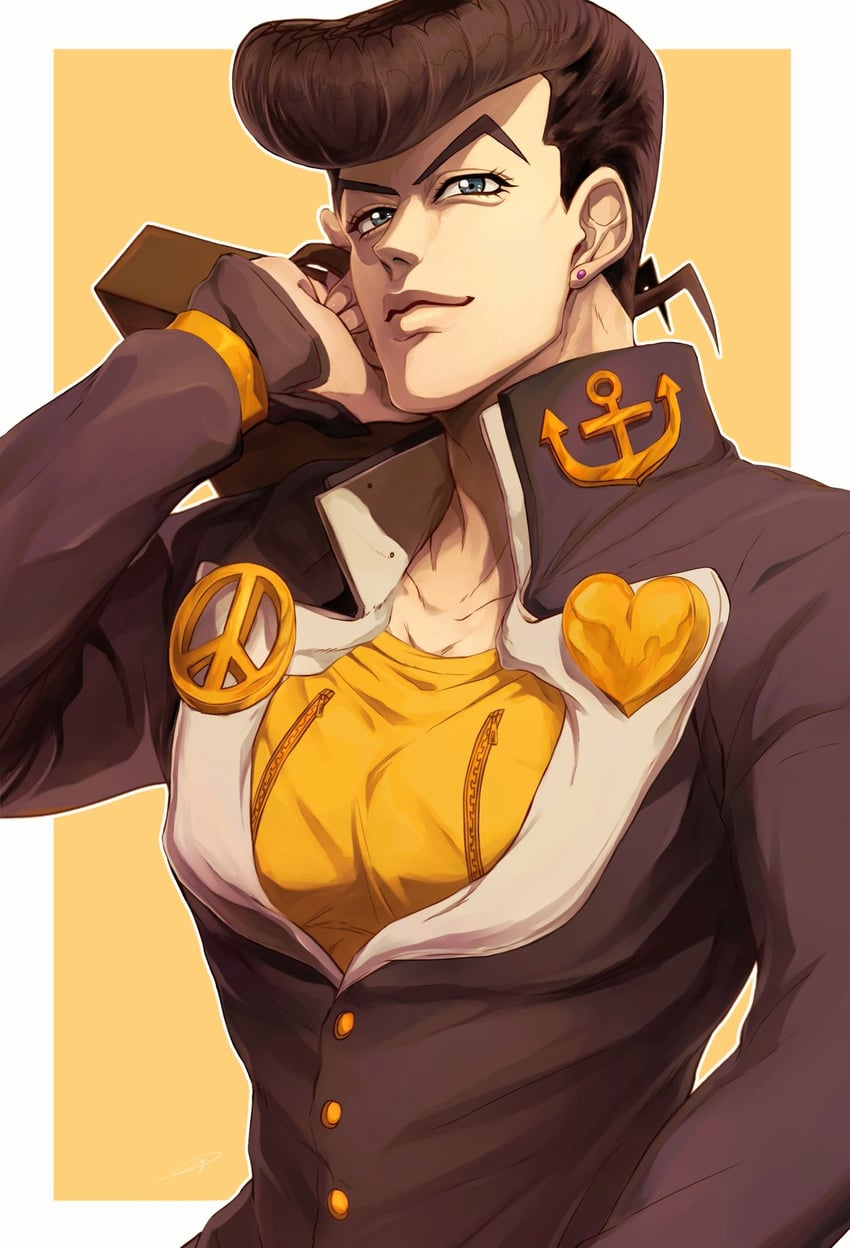 higashikata josuke (jojo no kimyou na bouken and 1 more) drawn by sano_(hospital_0434)