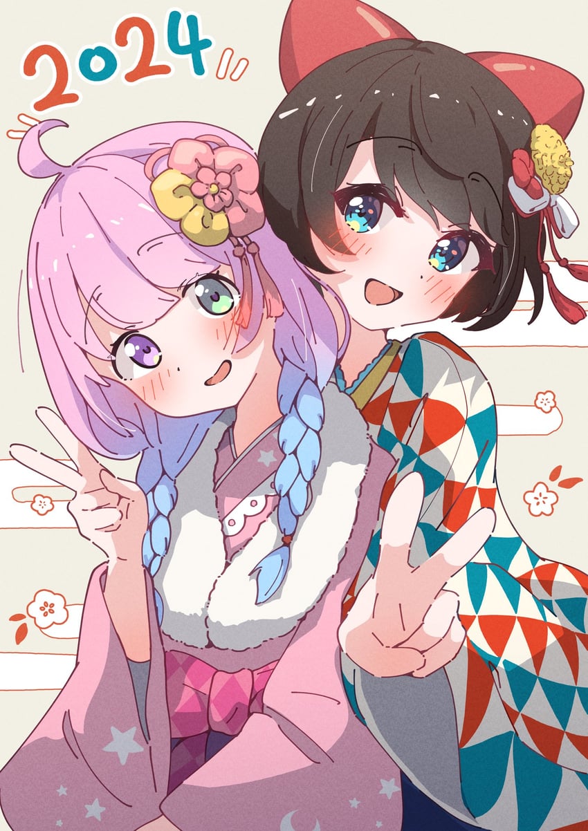 oozora subaru and himemori luna (hololive) drawn by hoppe0419