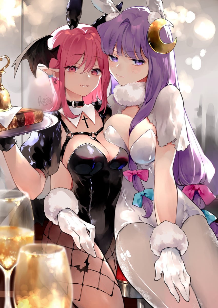patchouli knowledge and koakuma (touhou) drawn by risui_(suzu_rks)