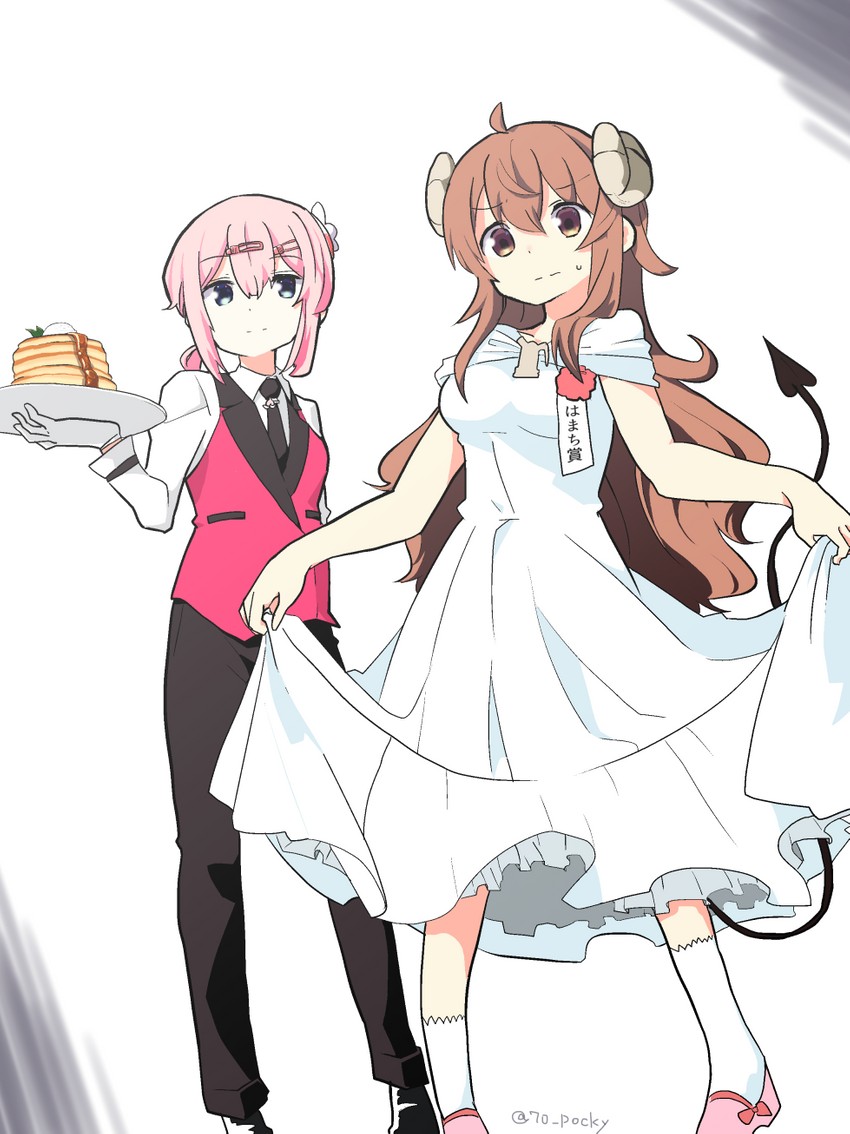 yoshida yuuko and chiyoda momo (machikado mazoku) drawn by nao_(70_pocky)