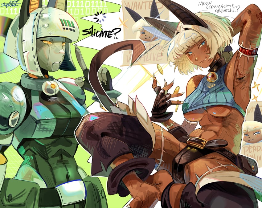 ms. fortune and robo-fortune (skullgirls) drawn by shpr0ta