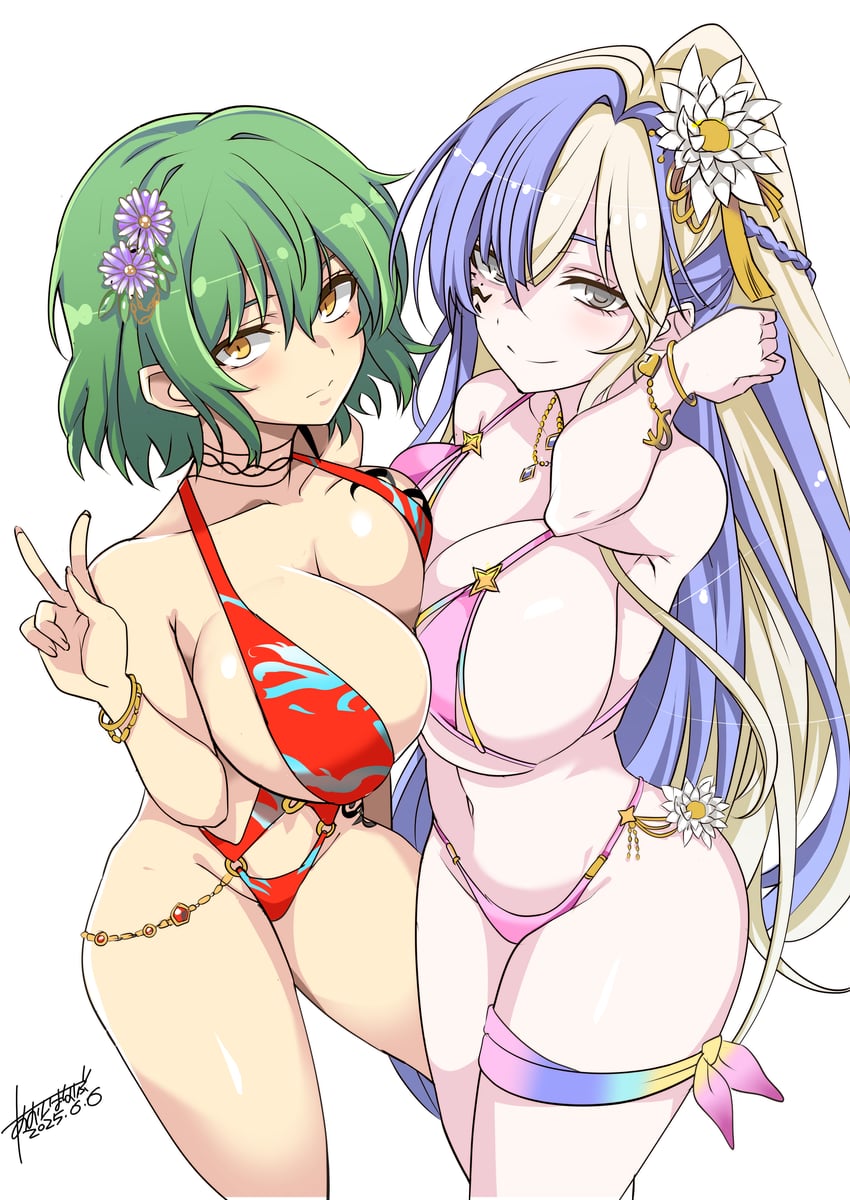 hikage and suiren (senran kagura and 1 more) drawn by aoi_manabu