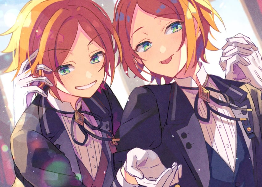 aoi hinata and aoi yuta (ensemble stars!) drawn by nagatsukiariake