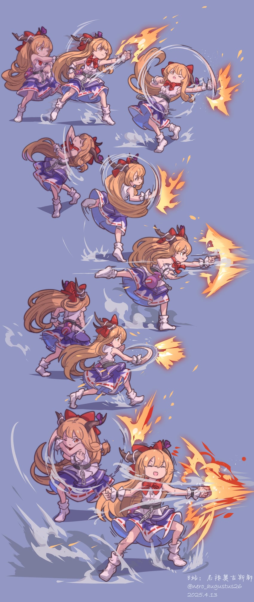 ibuki suika and jamie siu (touhou and 2 more) drawn by nero_augustus