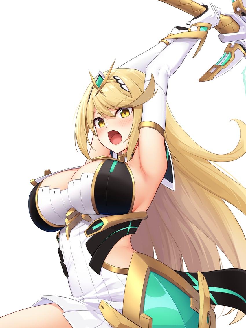 mythra (xenoblade chronicles and 1 more) drawn by reirall