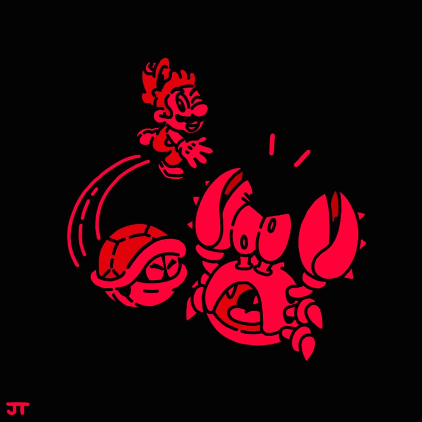 mario, koopa troopa, and sidestepper (mario and 1 more) drawn by james_turner