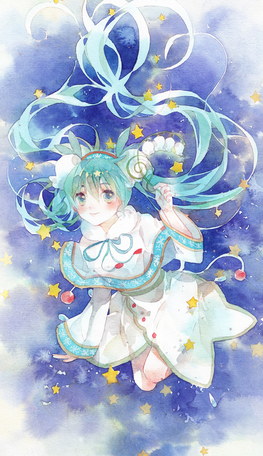 hatsune miku and yuki miku (vocaloid and 1 more) drawn by rei_(456789io)