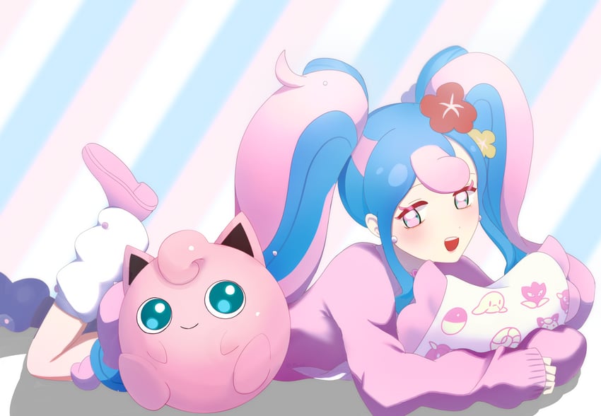 hatsune miku, jigglypuff, fairy miku, clefairy sprite, bull sprite, and 3 more (pokemon and 2 more) drawn by flaw_(4lmnis)